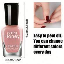 1 Bottle 8ml Water-Based Nail Polish, Quick-Dry Peel-Off Nail Lacquer For Students, Alcohol-Free Nails - Pink - View 3