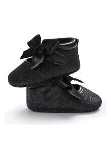 1 Pair Of Girls Princess Flat Shoes, Suitable For Spring And Summer - Black - View 4