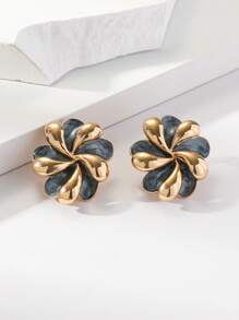 1 paire de boucles d'oreilles pendantes avec motif élégant de fleur et de papillon