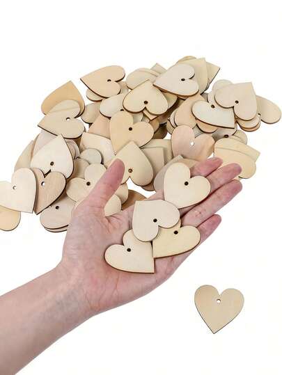 25/50/100 Stücke Holz Herz-förmige Papier-Ausschnitte - Unfertige Holz-Herz-Stücke, DIY Handwerk Dekorationen, Mehrzweck Handarbeit, Malerei Graffiti, Labeletikett Anhänger, Wandbehang Tür, Baum Dekoration, Valentinstag, Hochzeit und Party, Broschüren Herstellung, personalisierte Geschenke, perfekt für Feste, Weihnachten, Thanksgiving und Heimdekoration