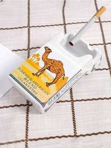 1个创意时尚骆驼造型陶瓷烟灰缸，便携独特迷你家居办公装饰礼品，吸烟配件，香烟盒（烟盒材质为陶瓷，易碎品，运输过程中可能损坏。如果您介意，请勿购买或给予差评。） - 彩色 - 查看 8