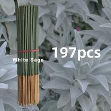 8.66in White Sage Smudge Stick, Suitable For Yoga & Meditation, Purifying, Eliminating Negative Energy, Suitable For Outdoor Camping As Mosquito Repellent