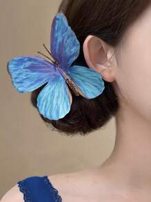 5/10 Stück neue Stoffimitationsschmetterling Haarspangen, vintage bunte lebendige Schmetterling DIY Haaraccessoires für Strand, Fotoshooting, Braut, geeignet für den täglichen Gebrauch und als Festivalgescenke, Krabbenhaarklammern, Haarspangen