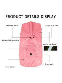 Reflective Dog Rain Poncho, Convenient Outdoor Pet Rain Jacket