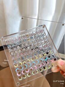 1pc Acrylic Nail Art Rhinestone Jewelry Storage Display Box, Magnetic Organizer Container For Nail Accessories