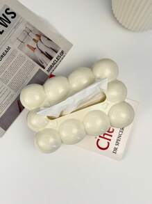 1 pièce Boîte à mouchoirs en plastique de forme mignonne de guimauve, boîte à mouchoirs en forme de nuage blanc pour le rangement des mouchoirs, boîte de rangement en plastique pour la maison, la cuisine, la chambre, le salon, la salle à manger, accessoires de décoration intérieure
