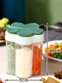 1 peça Recipiente de Especiarias Portátil 5 em 1 para Uso na Cozinha Doméstica