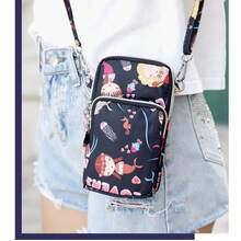 1 PC New Nylon Cell Phone Bag Cartoon Black Bottom Coin Bag Triple Crossbody Bag Hanging Neck Sports Running Arm Bag For Women Wallet Purse Wallet Wallet - Multicolor - View 7