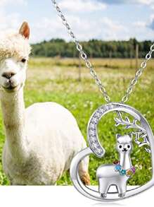 1 pieza Collar con dije en forma de corazón de alpaca linda, crystal falso, apto para uso diario y regalo de cumpleaños