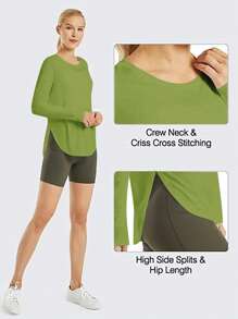 Top fitness da donna, maglia rapida asciugatura per running, palestra e allenamento, maglietta compressiva elastica come strato base