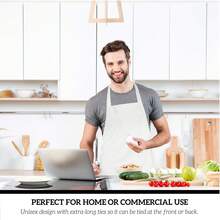 1pc/3pcs/6pcs/12pcs Unisex Apron With 2 Spacious Pockets, Machine Washable, Suitable For Kitchen, Crafts, BBQ, Painting - White - View 2