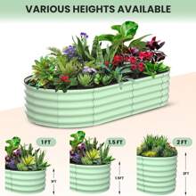 6x3x2 FT Galvanized Raised Beds For Outdoor, Oval Raised Garden Bed With Open Base, Tool-Free Assembly Planter Raised Boxes For Outdoor Vegetables & Flowers