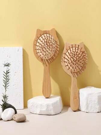 1pc Cute & Compact Cat Shaped Airbag Massage Comb, Cartoon Air Cushion Acupoint Massager Hair Brush, Portable & Smooth Hair Styling ,Hair Styling Kit ,Hair Tool Kit