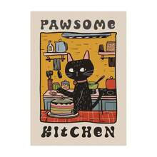1 Stück / 3 Stücke Wandkunst Poster Optional Rahmen Vintage Tiere Retro Küche Leinwand Poster Katze Koch Kunst Druck Geschirr Wandkunst Bilder Schlafzimmer Küche Wohndekoration Geschenkideen, geeignet für Wohnzimmer Schlafzimmer Dekorationsbilder, geeignet für Wohn- und Studentenwände, Wohnzimmer und Bar Dekoration, Essbereich oder Bad Dekoration, Raumdekoration, hochwertig, Leinwandkunst für Innen-/Außenbereich, ohne Rahmen