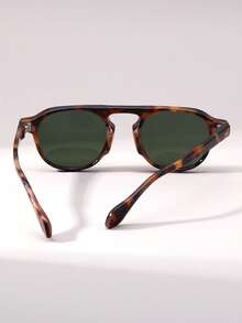 1 Pair Men's Retro Pilot Single Bridge Fashion Glasses, High Quality Fashion Versatile Outdoor Driving Beach Party Eyewear - Multicolor - View 8