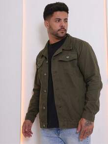 Men's Denim Jacket Men's Denim Jacket With Pockets - Green - View 5