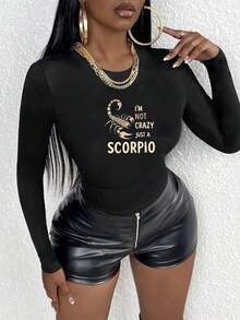 Scorpion Scorpio Women's Fashion Long Sleeve Shirt - 黑色 - 查看 1