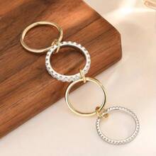 Elegant Gold Stackable Rings For Women, 18k Gold Plated Cubic Zirconia Rings, Silver Gold Multi Ring Mixed Metals Stack Rings Set
