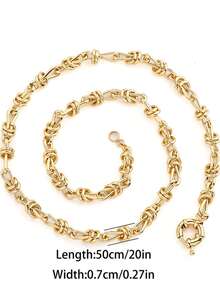 1pc Fashionable Knotted Necklace, Hip-Hop Rattan Pendant, Suitable Gift For Family, Friends - Knotted Chain - View 5