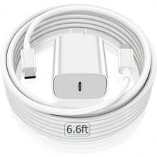 30W 快速充电套装：USB C 壁式充电器 + 6.6 英尺/200 厘米 USB C 转 Type C 线缆，兼容 16 Pro Max/16 Pro/16 Plus/16、 15 Pro Max/15 Pro/15 Plus/15、Type-C 充电适配器套件 Nan - 查看 2