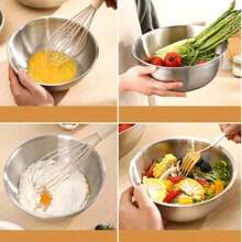 1pc Stainless Steel Thicker Multi-Function Large Basin Set, Includes Rinse Vegetables Basin, Measuring Scales, Condiment Pot, Soup Bowl