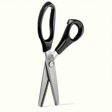 1 pieza Tijeras de sierra triangulares de dentado ondulado, tijeras de bordado hechas a mano, tijeras para cortar tela - Negro - Ver 6