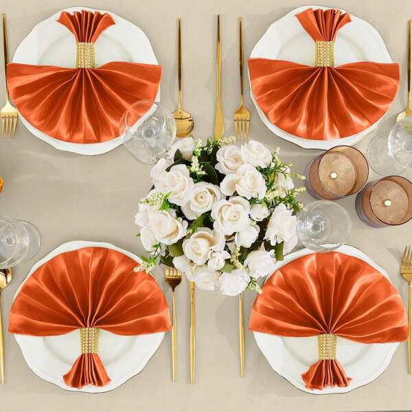 24 piezas de servilletas de satén de poliéster, 30*30cm/11.8*11.8 pulgadas, servilletas de unicolor para decoración de mesa de comedor, restaurante, boda, fiesta, fondo para fotografía de alimentos, posavasos para bar y cafetería