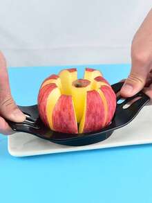 1PC,Stainless Steel Apple Slicer, Manual Round Blade Fruit Cutter, No Power Needed, Kitchen Gadget, Easily Cuts Apples, Quick Slicing Tool | Circular Blade Design | Sturdy Handle Structure, Fruit Slicer - Green - View 5