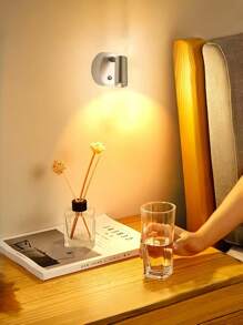 1pc LED Wireless Rechargeable Wall Light, ABS Material, Touch Control Magnetic Suction Lamp, 360° Rotatable Nightlight, Suitable For Bedroom, Home Decor, Bedside, Student Reading, Hallway, LED Wall Washer, 3-Color Dimming, USB Charging, Gift For Friends, Birthday, LED Desk Lamp, Wedding, Party Decoration, Holiday Gift, Christmas Present - Multicolor - View 5