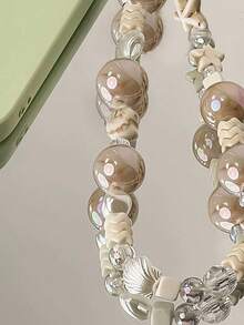 Handmade Beaded Faux Pearl Shell Starfish Personalized Phone Lanyard, DIY Hanging Accessory For CCD Camera, Spring/Summer Gifts For Mother, Family, Friends, Birthday, Holiday Phone Charm, Phone Chain - Multicolor - View 2