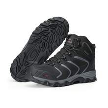 Botas de senderismo impermeables hasta el tobillo para hombre, calzado ligero para exteriores, senderos de trekking - Gris Oscuro - Ver 5