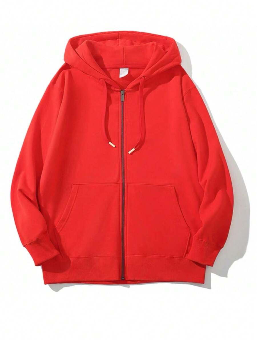 Baisica E Comfortable Men's Sweatshirt With Zipper - Merah - View 1