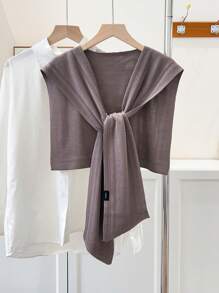 1pc Women's Plain Color Oblique Shawl, Suitable For Everyday Wear