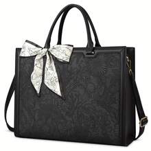 Entrega local - Bolso para portátil NUBILY de alta calidad, ligero, para oficina empresarial, mujeres, color negro [alta calidad] para portátiles de 15.6 pulgadas - Negro - Ver 2