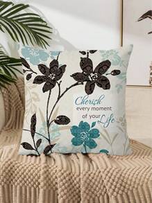 4 pièces Taies d'oreiller imprimées de fleurs vintage, Housses de coussin en velours rétro, impression unilatérale avec fermeture éclair cachée, convenant à toutes les saisons, sans insert de coussin, adaptées à la décoration de cabine extérieure, salon, chambre à coucher, canapé, patio
