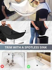 1 Piece, Men's Beard Trimming Apron With Suction Cup Fixing Device, Which Can Capture Beard When Shaving, Making It Easy To Clean And Making It More Convenient For You To Care For Your Beard