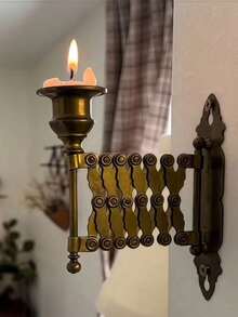 1pc Wall Hanging Candlestick Wall Lamp Scented Candle Decoration Gold Black Candle Holder Home Bar Outdoor Candle Lantern - 1pc - View 4