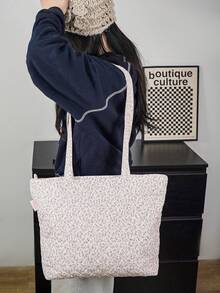 1个粉色碎花手提包旅行化妆包，时尚休闲大容量便携拉链化妆包，旅行度假必备化妆包，可收纳卫生巾、卫生棉、有线耳机、耳塞、头戴式耳机、充电器、口红、化妆品、香水、护肤品和美容产品，家居装饰，适合妈妈、女性、护士、学生、女学生、钥匙、节日礼物、旅行必备、旅行、情人节、房间装饰、钱包必备、女士化妆包、钱包必备物品、邮轮必备、设计师手提包、基础款、梳妆台必备、房间、可爱化妆包 - 粉色 - 查看 9