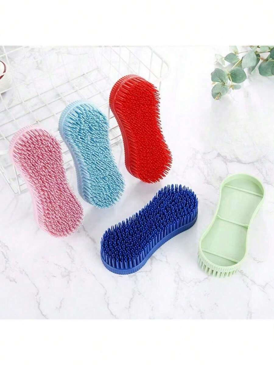 1pc Lightweight Plastic Horse Grooming Brush, Suitable For Various Pet Sizes, Sensitive Skin Bathing