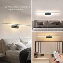 LED Modern Rechargeable Wall Sconce Battery Operated Mirror Light Home Decor Fixtures Set Wall Lights Home Decor Fixtures For Living Room With Remote Control, Dimmable/Night-Light/Memory, Black Modern Wireless LED Sconce Luxury Home Decor For Living Room Led Wall Sconce Hallway Bedroom 40CM/60CM(1/2 Packs 4000mAh)