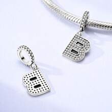 1pc Silvery Letters Charms 26 Alphabets Characters Letter Pendant Charm Fit Bracelet Necklace DIY Jewelry Making Beads Fine Women Jewelry Perfect For Women Girl Family Friend Gift
