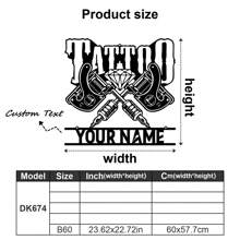 1 pezzo di Decorazione da parete in metallo personalizzata - Targa personalizzata con nome dello studio per la casa, per la decorazione della stanza degli uomini e dell'officina - Design versatile per appendere - Regalo perfetto per gli amanti dei tatuaggi, decorazione di San Valentino, decorazione di San Valentino