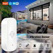 EMASTIFF Sensor de vibración WiFi inteligente para hogar Tuya, notificación por aplicación Smart Life, detección de movimiento y alarma en tiempo real, registro histórico de