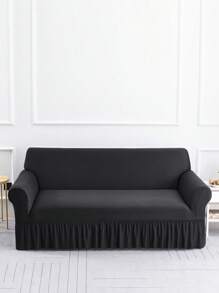 1 pieza Funda elástica para sofá con diseño de falda, tela de poliéster de estilo moderno, lavable a máquina, resistente al polvo y a las manchas, para todas las estaciones