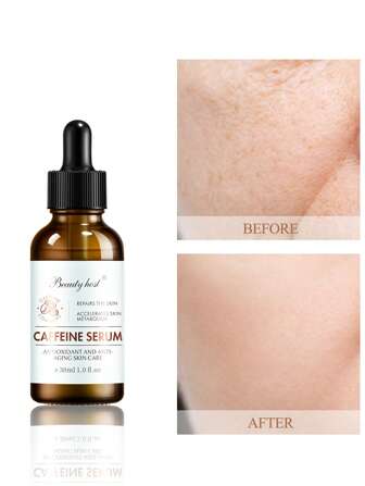 Beauty Host 30 ml Sérum visage à la caféine - Essence de soins de la peau avec caféine antioxydante, extrait de centella asiatica et acide hyaluronique, améliore l'élasticité et la fermeté de la peau pour une texture plus lisse