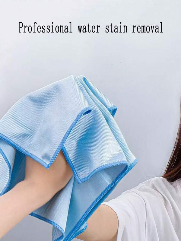 6pcs 6 Pieces Of Microfiber Glass Cleaning Cloths, Including 2 Pieces In Pink, 2 Pieces In Blue And 2 Pieces In Gray. Household Window, Desktop And LCD Screen Water Stain Removal Cloths. Suitable For Kitchen, Dining Room And Bathroom