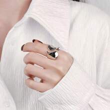 925er Sterling-Silber Ringe für Frauen, minimalistisch, handgefertigt, einfach, großer Ring, Partyschmuck, Geschenkset