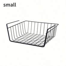 1 pièce Panier suspendu en métal primitif - Aucun perçage requis, rangement polyvalent pour cuisine, bureau, salle de bain - Panier à fond en maille de fer de style européen