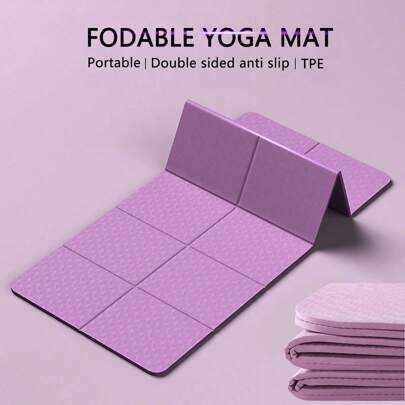 180x80cm TPE Foldable Yoga Mat, Single/Double Person Thick & Wide Non-Slip Mat - Suitable For Yoga, Jumping Rope, Sit-Ups, Dancing, Napping Floor Mat