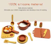 Children's Play Kitchen Toy Set, Silicone Chewable Realistic Kitchen Utensils, Educational Gift For Kids - Multicolor - View 9